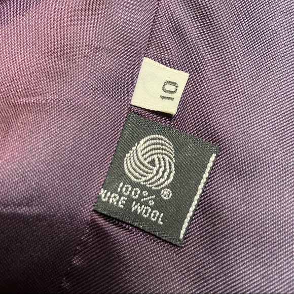 Harve Benard 100% Wool Navy Pinstripe Fully Lined Blazer Size 10 - Picture 4 of 7